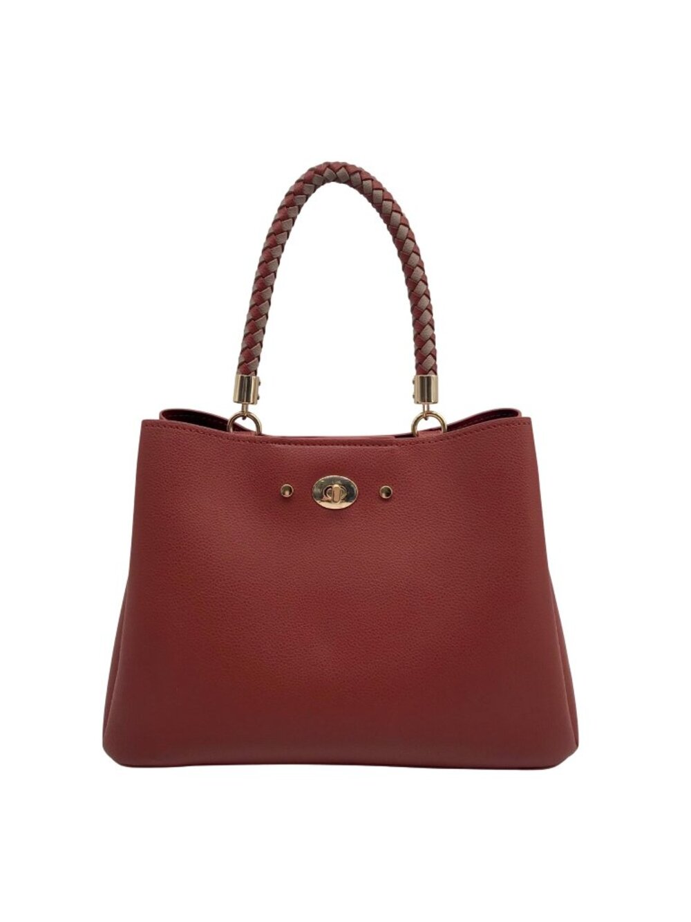 Like Dreams Red Faux Leather Yara Top Handle Crossbody Bag